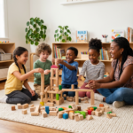 Weekend childcare activities providing learning, play, and care for children at Kindred Kids Early Learning Center