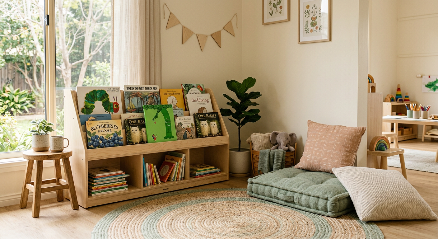 VPK in Apopka, FL A cozy reading nook at Kindred Kids