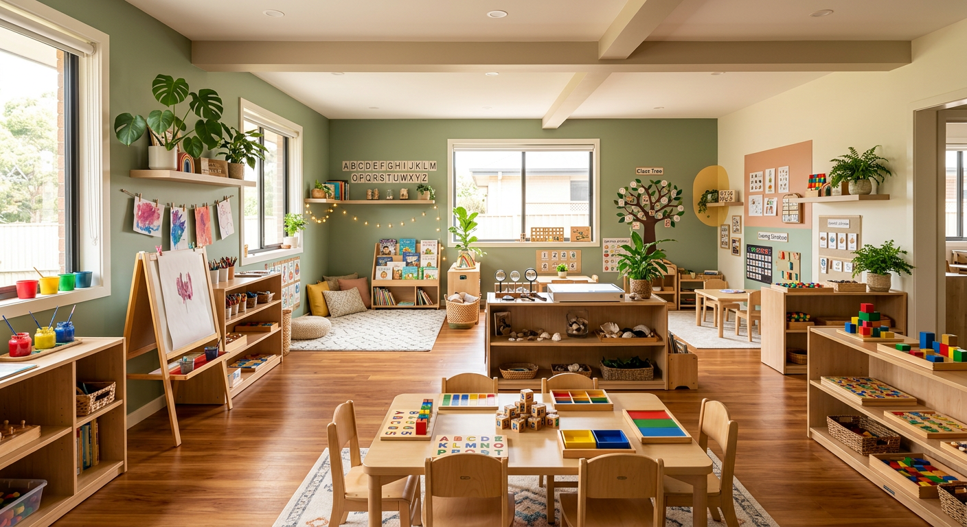 VPK in Apopka, FL A Kindred Kids classroom with child-sized furniture and books