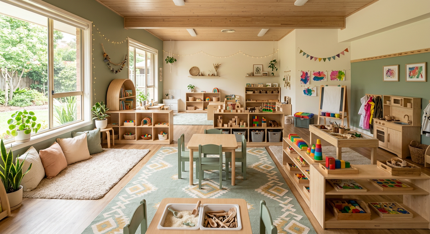 VPK in Apopka, FL A bright, cozy Kindred Kids classroom with learning areas